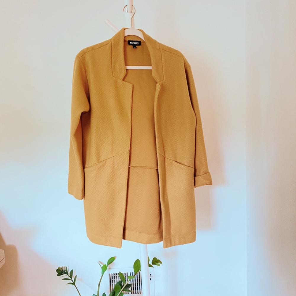 Express mustard yellow sweater blazer size XS
